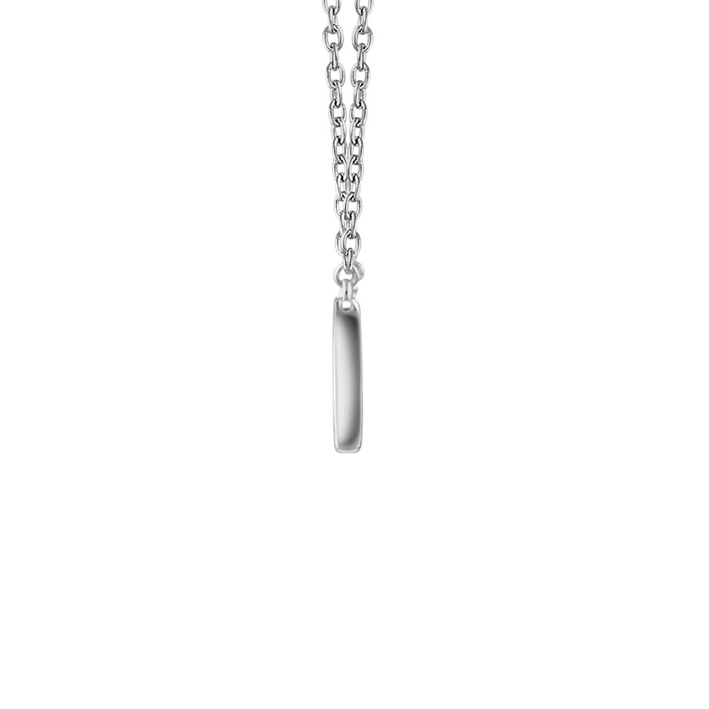 Alternate view of the 29mm Horizontal Rectangle Necklace in 14k White Gold, 16-18 Inch by The Black Bow Jewelry Co.