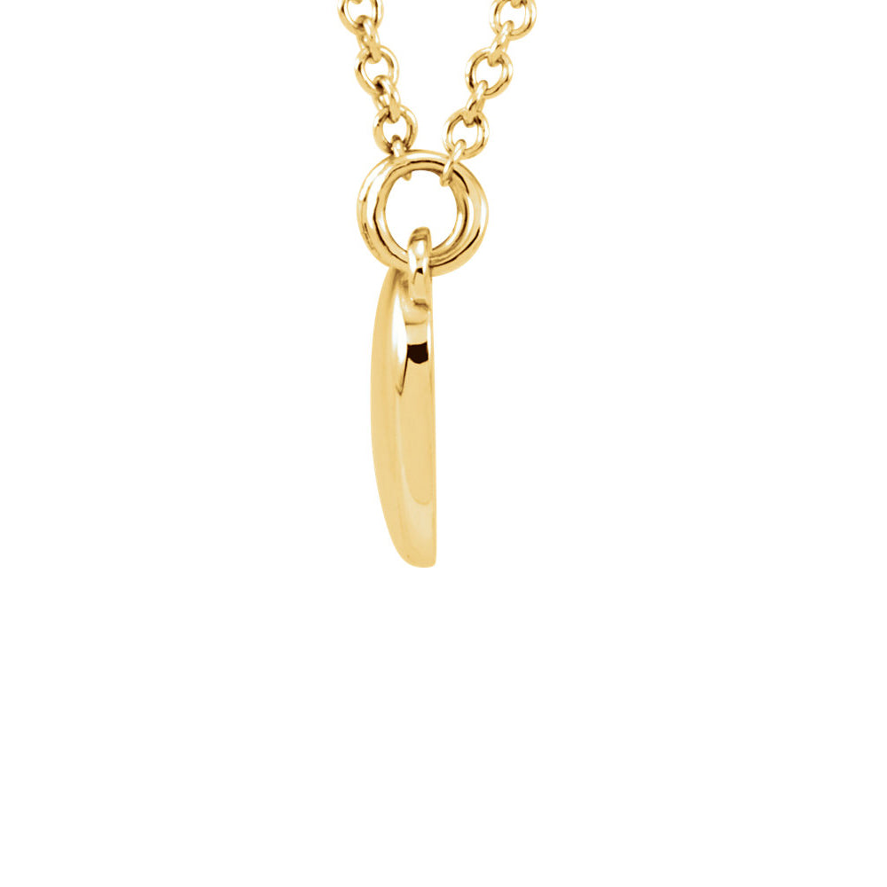 Alternate view of the Polished 9mm Classic Heart Necklace in 14k Yellow Gold, 18 Inch by The Black Bow Jewelry Co.