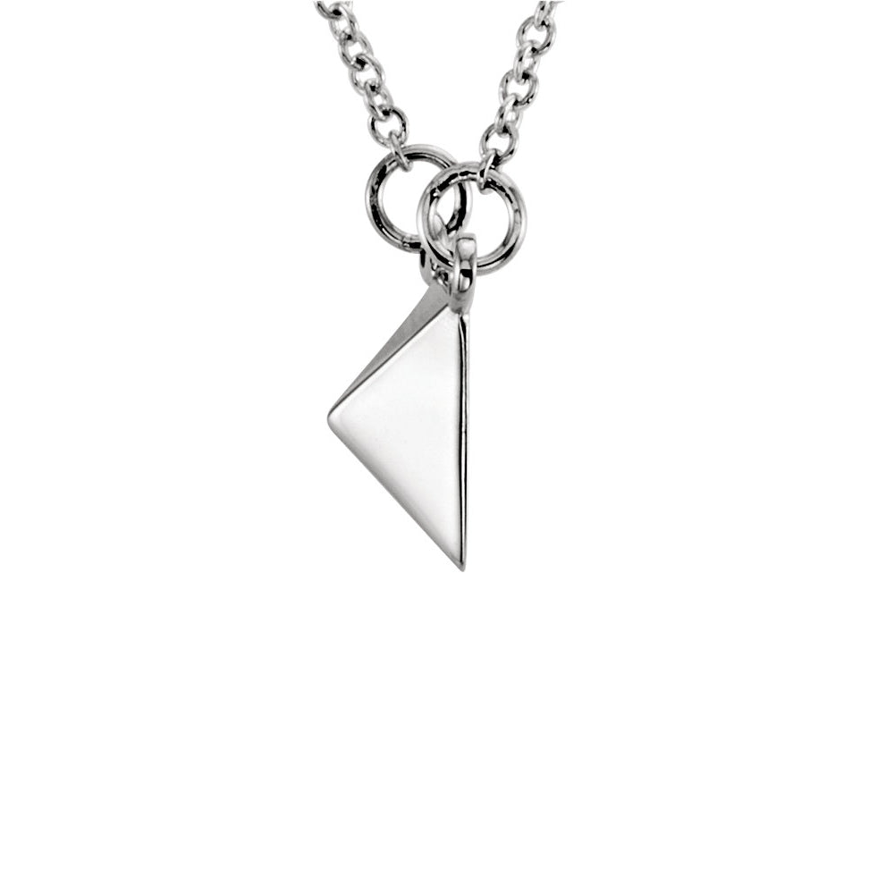 Alternate view of the Polished Pyramid Necklace in 14k White Gold, 16.25 Inch by The Black Bow Jewelry Co.