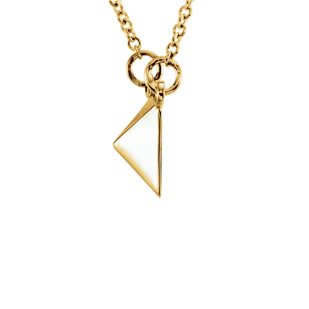 Alternate view of the Polished Pyramid Necklace in 14k Yellow Gold, 16.25 Inch by The Black Bow Jewelry Co.