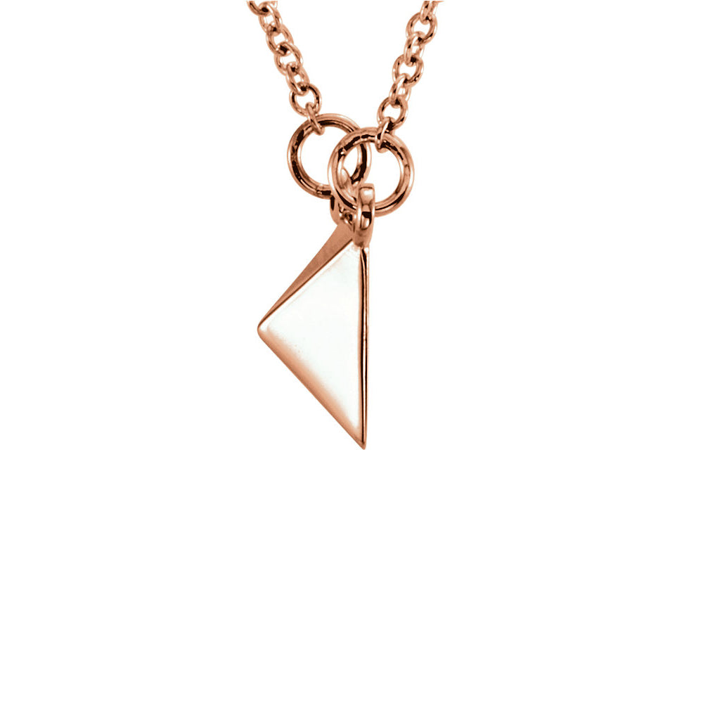 Alternate view of the Polished Pyramid Necklace in 14k Rose Gold, 16.25 Inch by The Black Bow Jewelry Co.