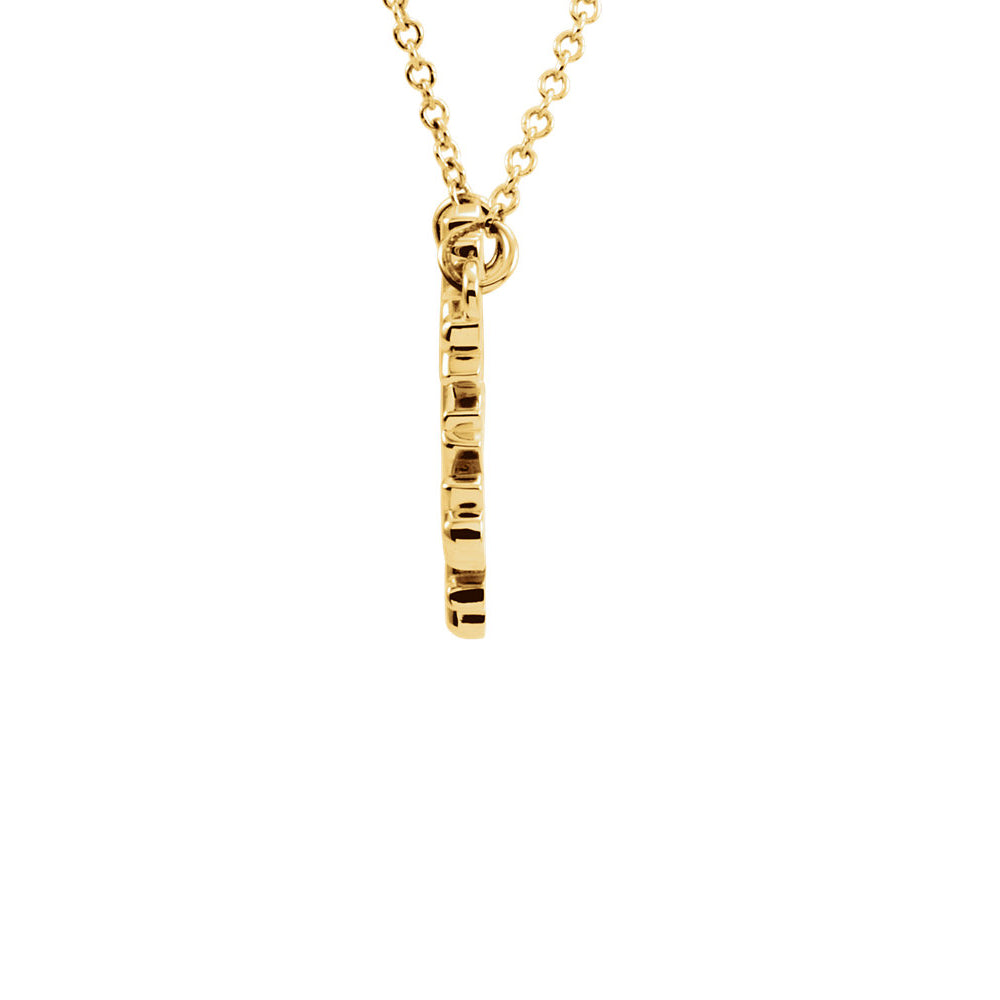 Alternate view of the Polished Small Snowflake Necklace in 14k Yellow Gold, 16 Inch by The Black Bow Jewelry Co.