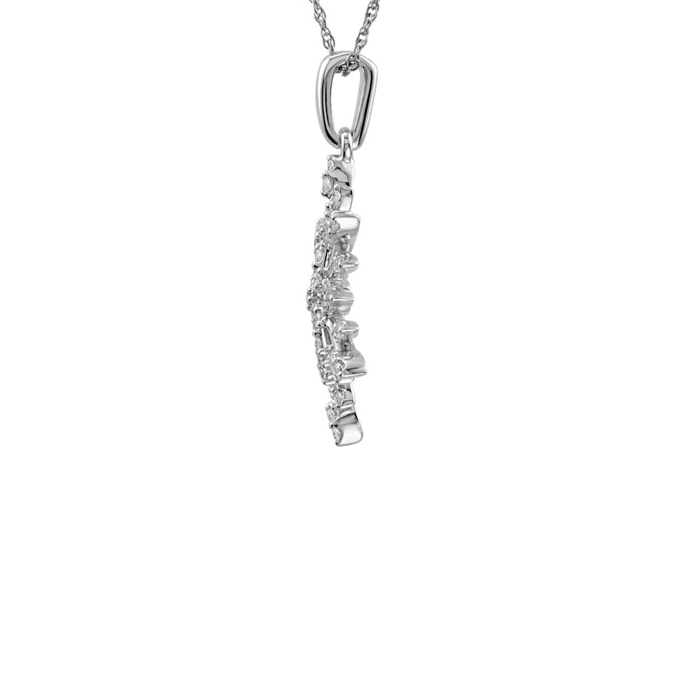 Alternate view of the 19mm Cubic Zirconia Snowflake Necklace in Sterling Silver, 18 Inch by The Black Bow Jewelry Co.