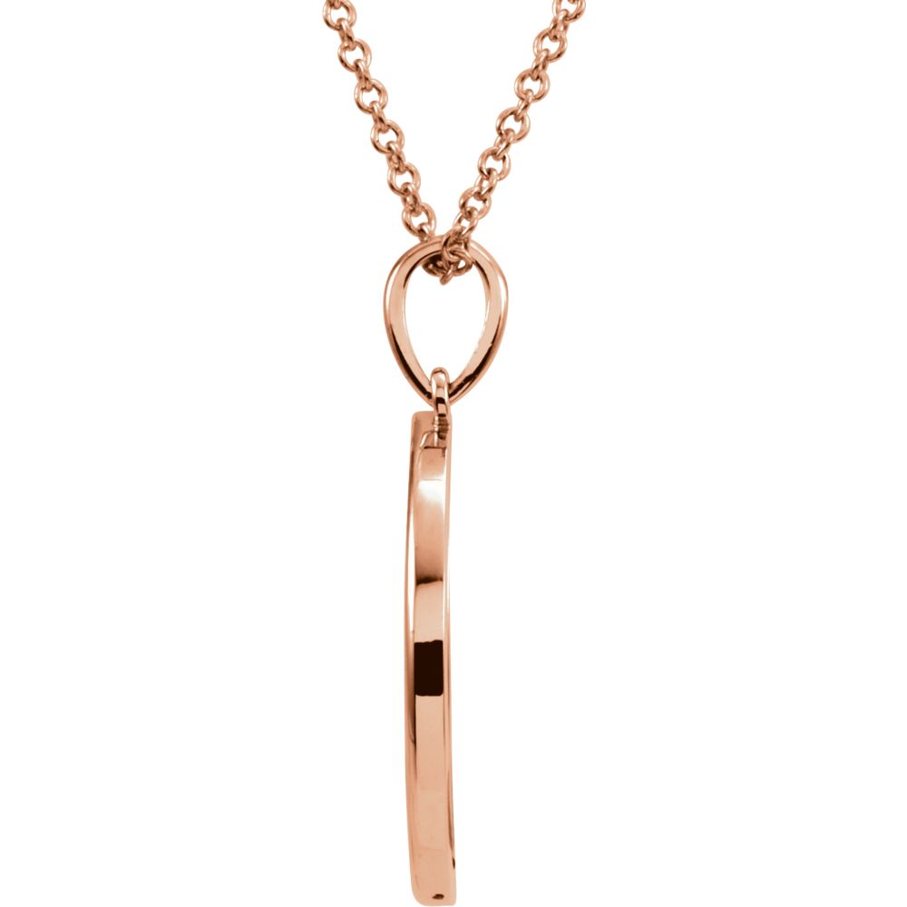 Alternate view of the Polished Crescent Moon Necklace in 14k Rose Gold, 16 Inch by The Black Bow Jewelry Co.