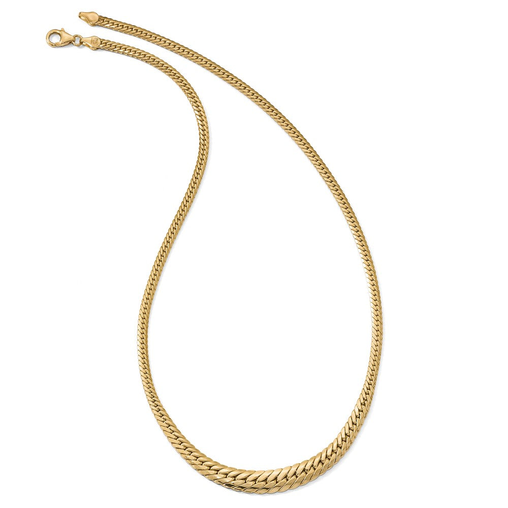 Alternate view of the 14k Yellow Gold Polished Graduated Fancy Link Necklace, 18 Inch by The Black Bow Jewelry Co.