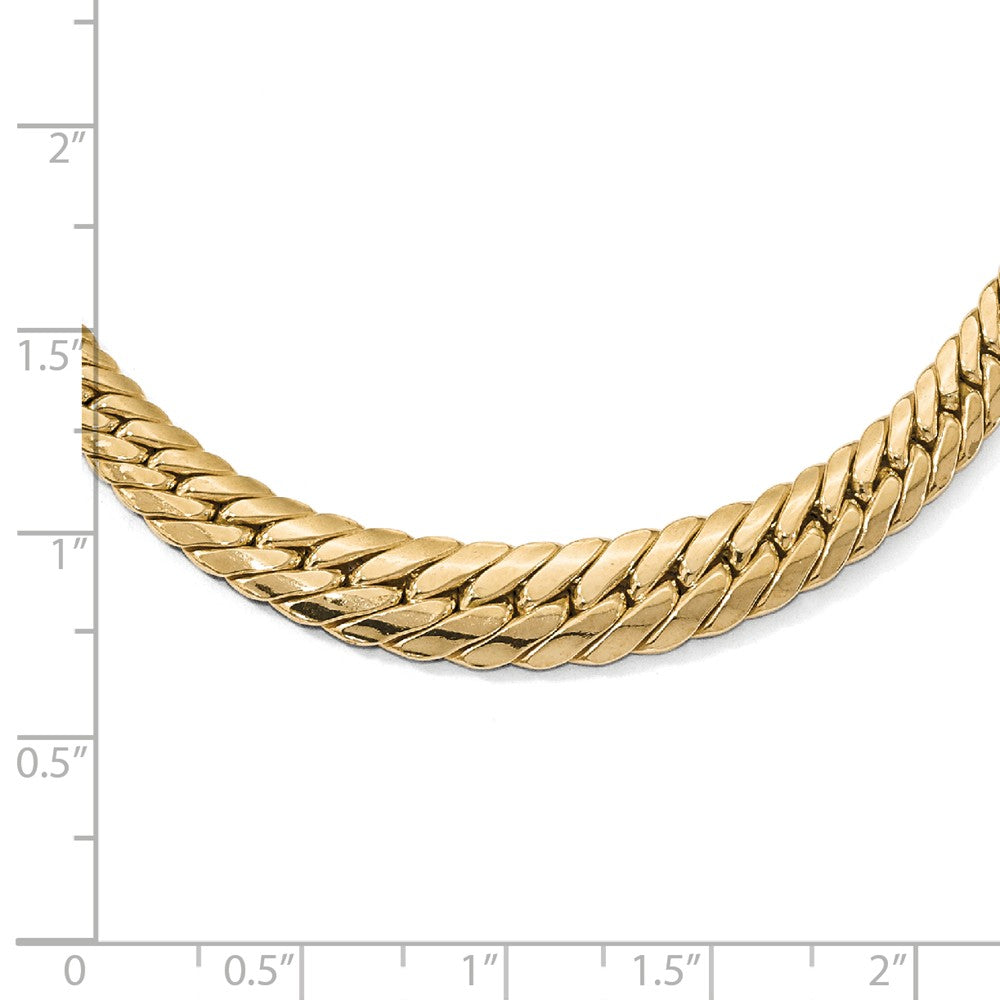 Alternate view of the 14k Yellow Gold Polished Graduated Fancy Link Necklace, 18 Inch by The Black Bow Jewelry Co.