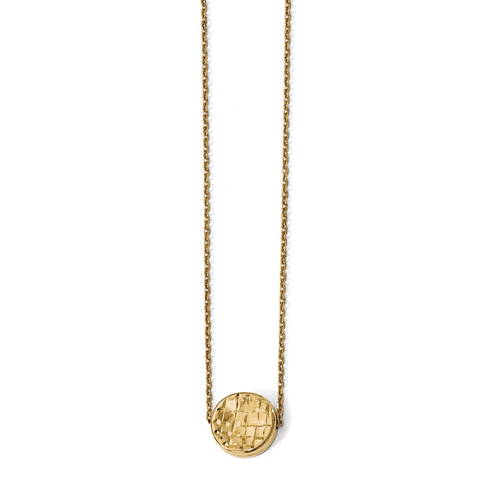 14k Yellow Gold Diamond-Cut 10mm Round Necklace, 17 Inch, Item N11463 by The Black Bow Jewelry Co.