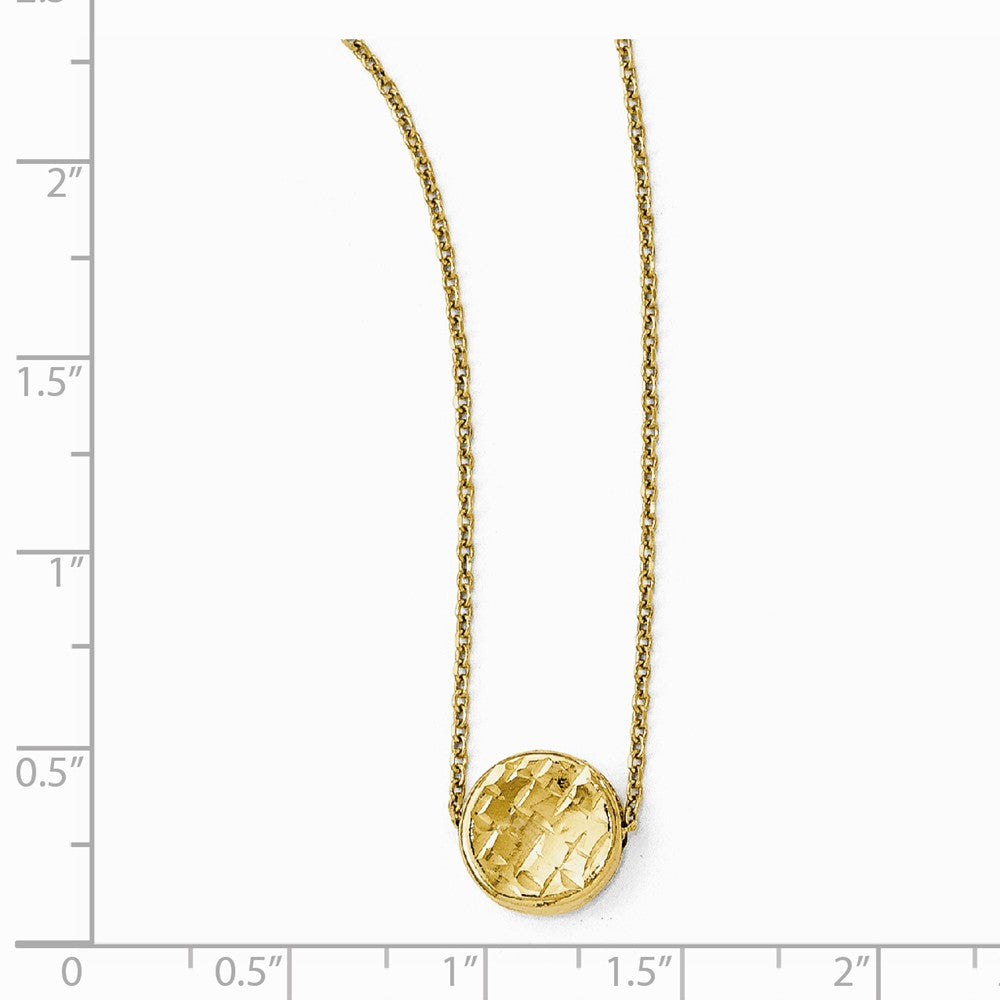 Alternate view of the 14k Yellow Gold Diamond-Cut 10mm Round Necklace, 17 Inch by The Black Bow Jewelry Co.