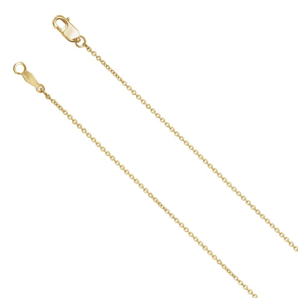 1mm 14k Yellow Gold Solid Cable Chain Lobster Clasp Necklace, Item N11497 by The Black Bow Jewelry Co.