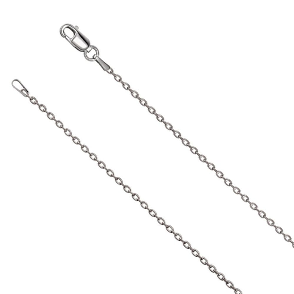 1.5mm 14k White Gold Solid Cable Chain Lobster Clasp Necklace