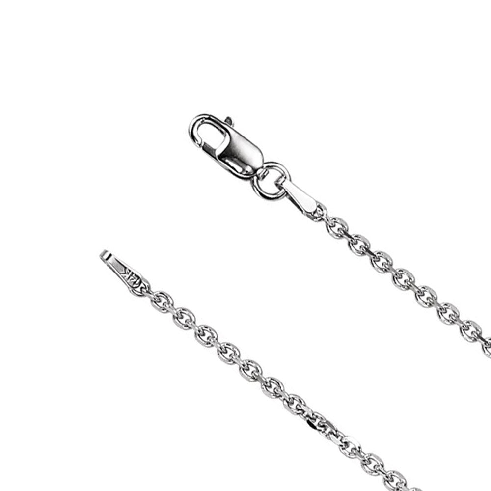 Alternate view of the 1.75mm 14k White Gold Solid Cable Chain Lobster Clasp Necklace by The Black Bow Jewelry Co.