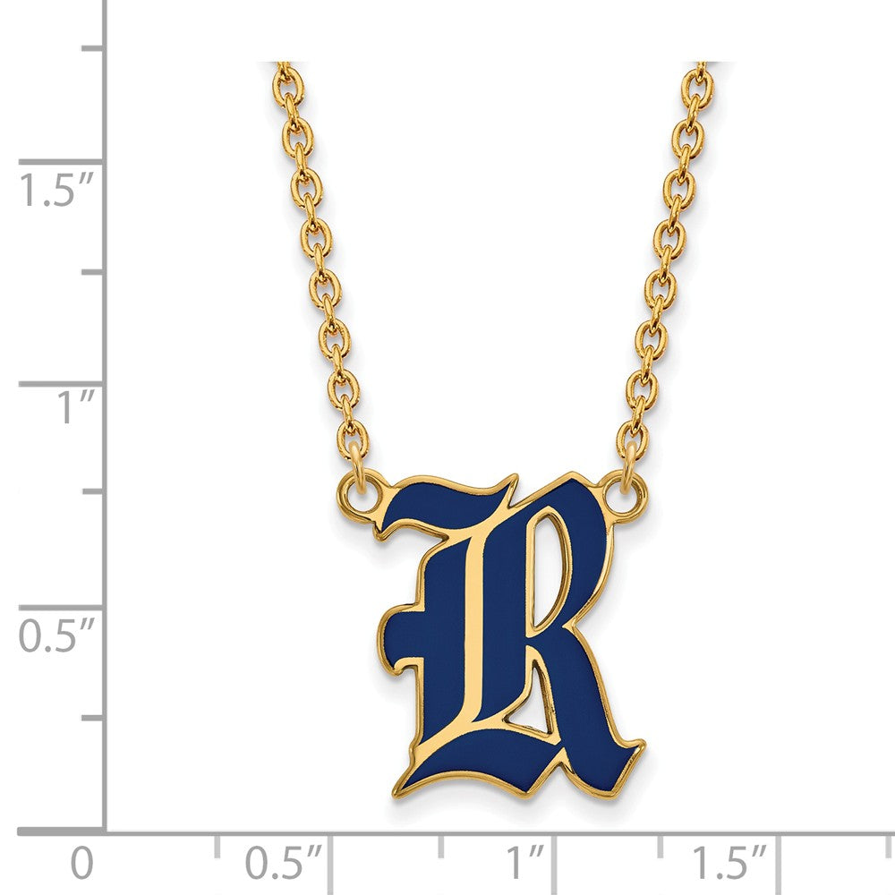 Alternate view of the 14k Gold Plated Silver Rice U Large Enamel Pendant Necklace by The Black Bow Jewelry Co.
