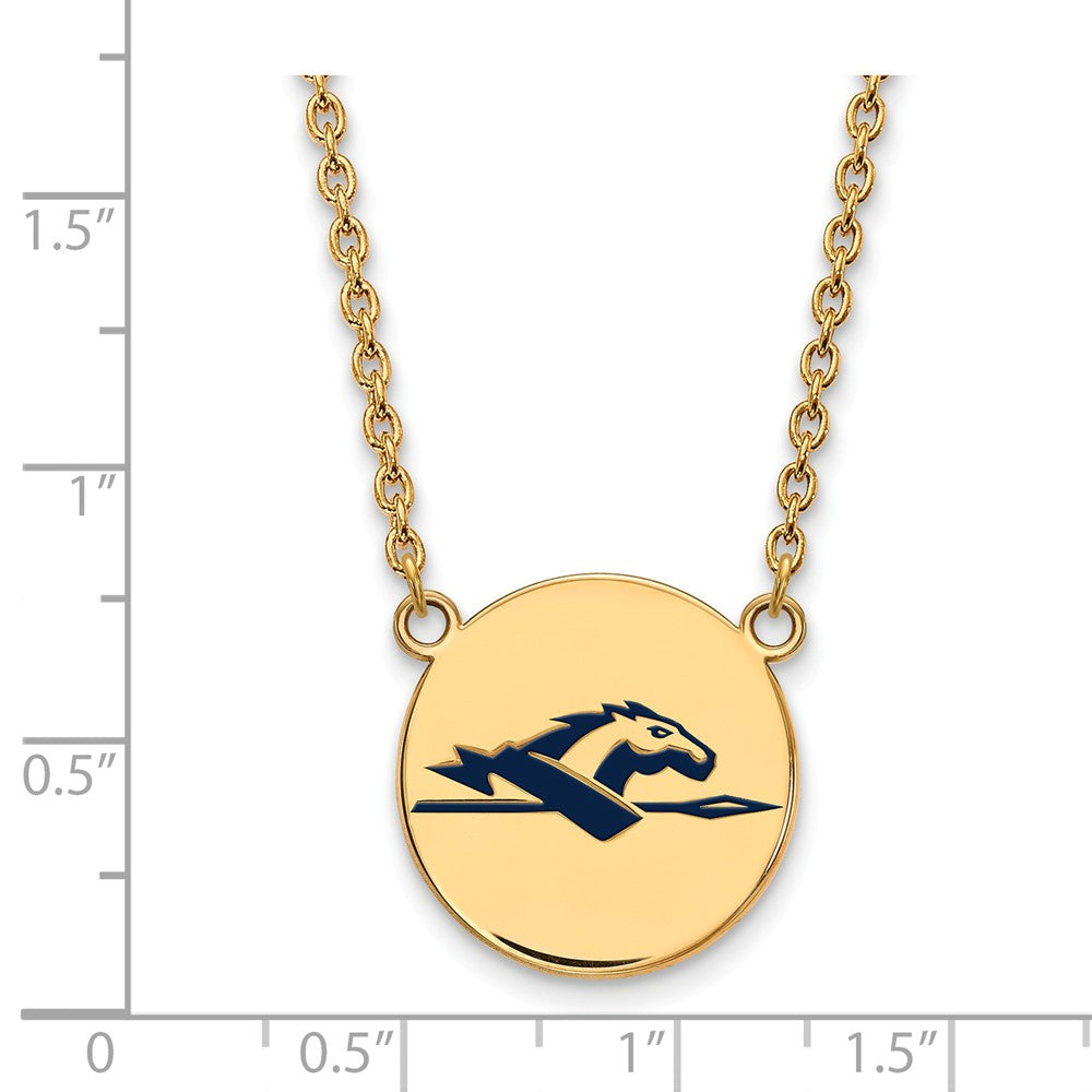 Alternate view of the 14k Gold Plated Silver Longwood U Large Enamel Disc Necklace by The Black Bow Jewelry Co.