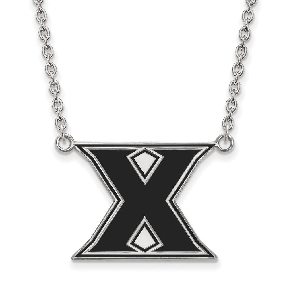 Sterling Silver Xavier U Large Enameled &#39;X&#39; Pendant Necklace, Item N11565 by The Black Bow Jewelry Co.
