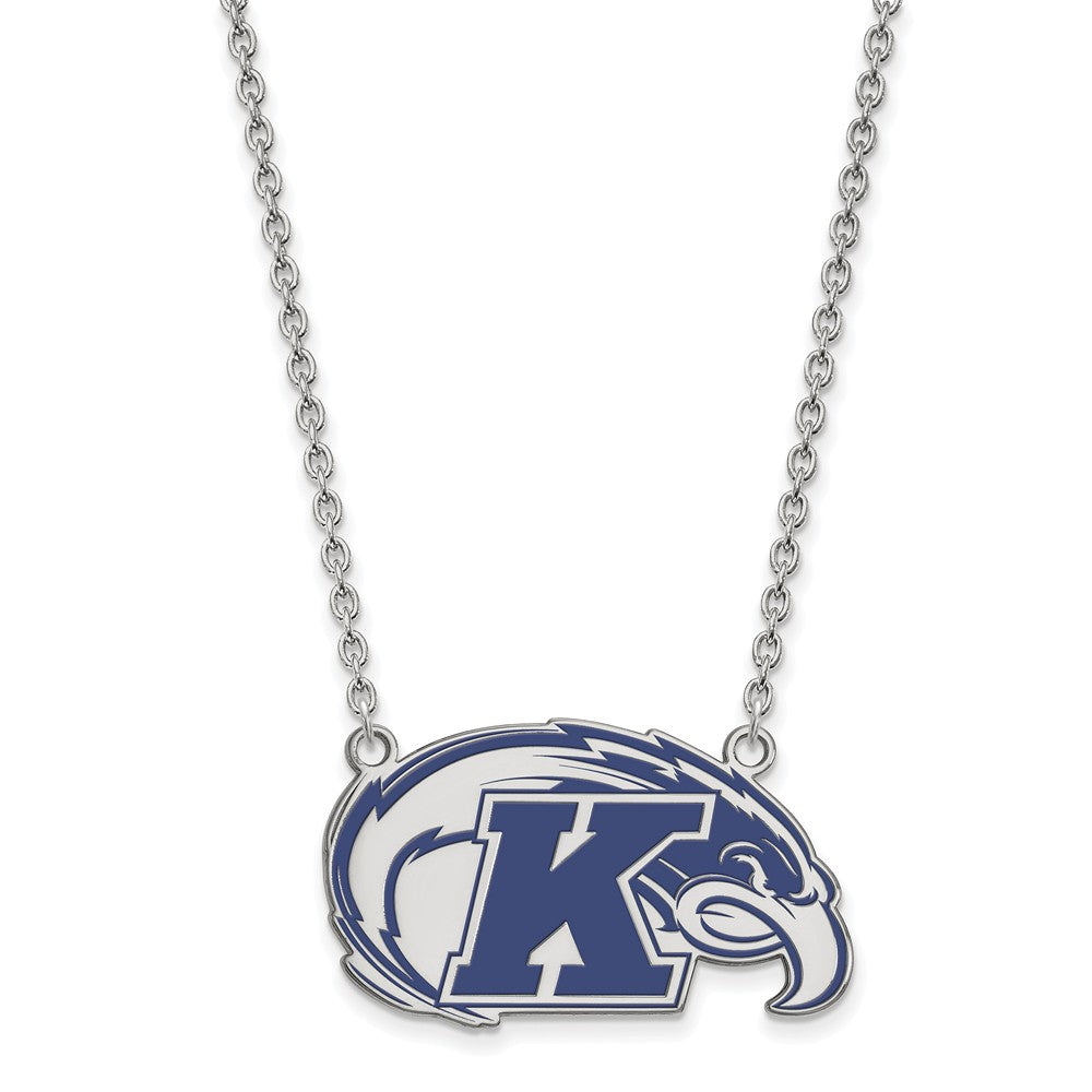 Sterling Silver Kent State Large Enamel Pendant Necklace, Item N11572 by The Black Bow Jewelry Co.