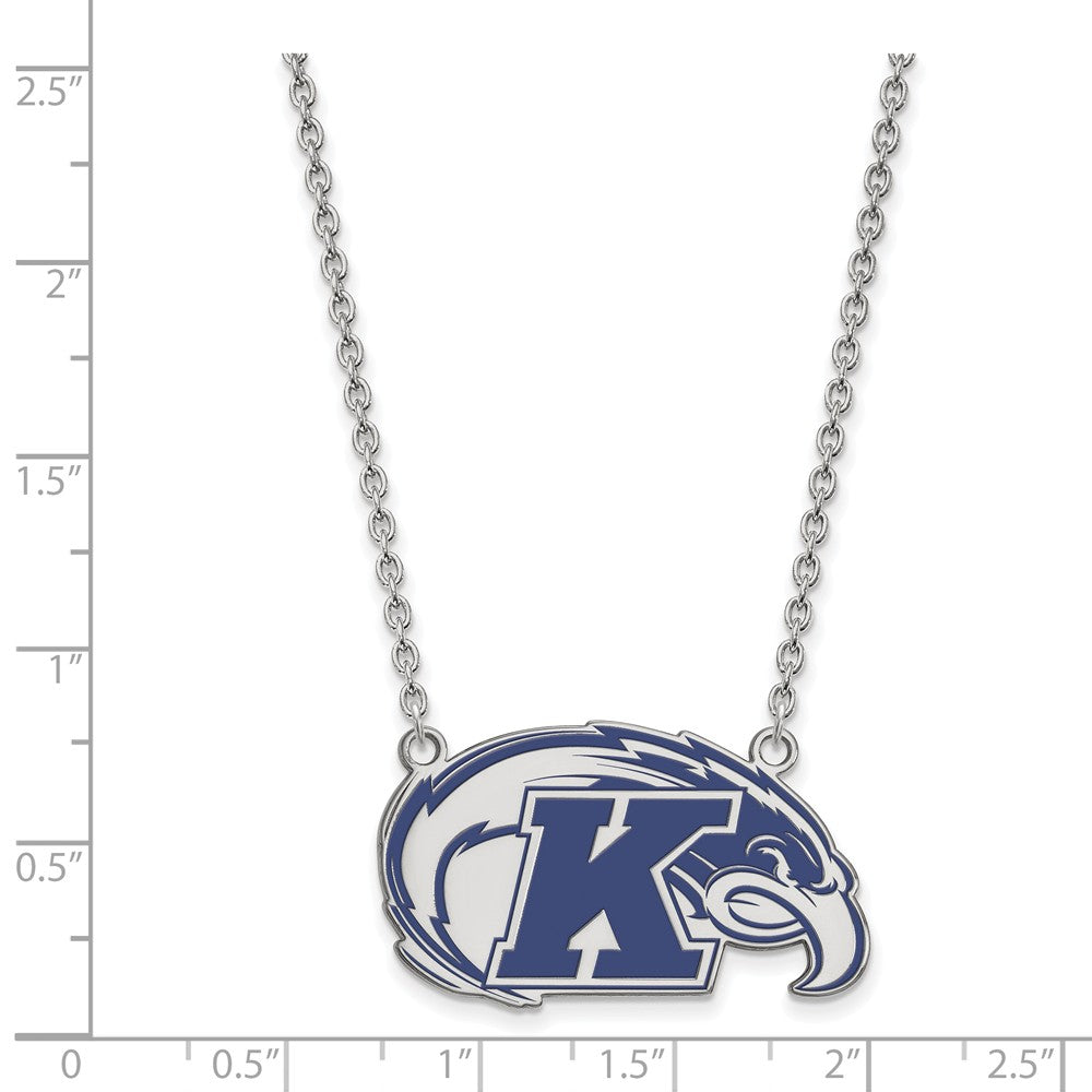 Alternate view of the Sterling Silver Kent State Large Enamel Pendant Necklace by The Black Bow Jewelry Co.