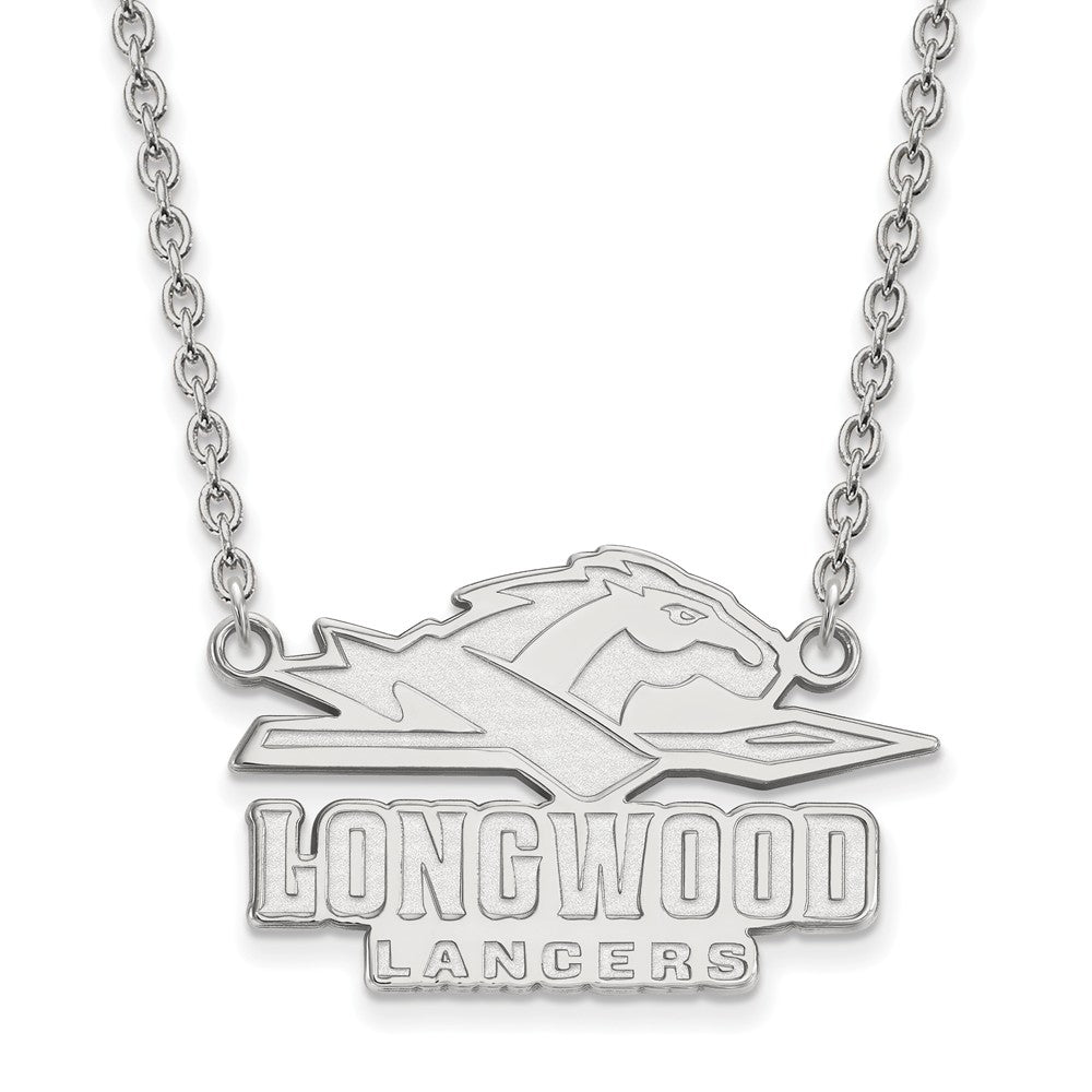 Sterling Silver Longwood U Large Enamel Logo Necklace, Item N11573 by The Black Bow Jewelry Co.