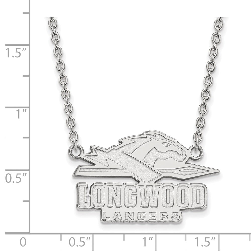 Alternate view of the Sterling Silver Longwood U Large Enamel Logo Necklace by The Black Bow Jewelry Co.