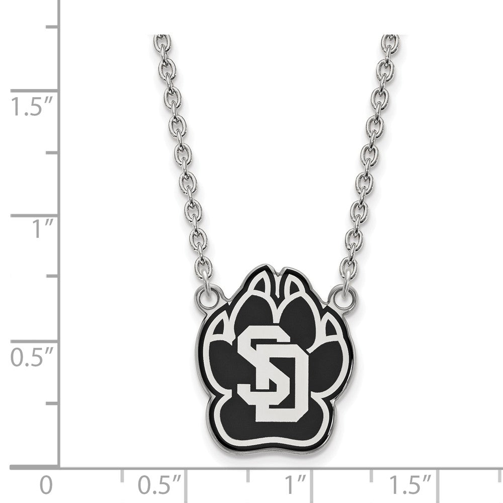 Alternate view of the Sterling Silver South Dakota Large Enamel Logo Pendant Necklace by The Black Bow Jewelry Co.