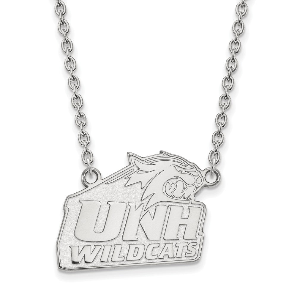 10k White Gold U of New Hampshire Large Pendant Necklace, Item N11635 by The Black Bow Jewelry Co.