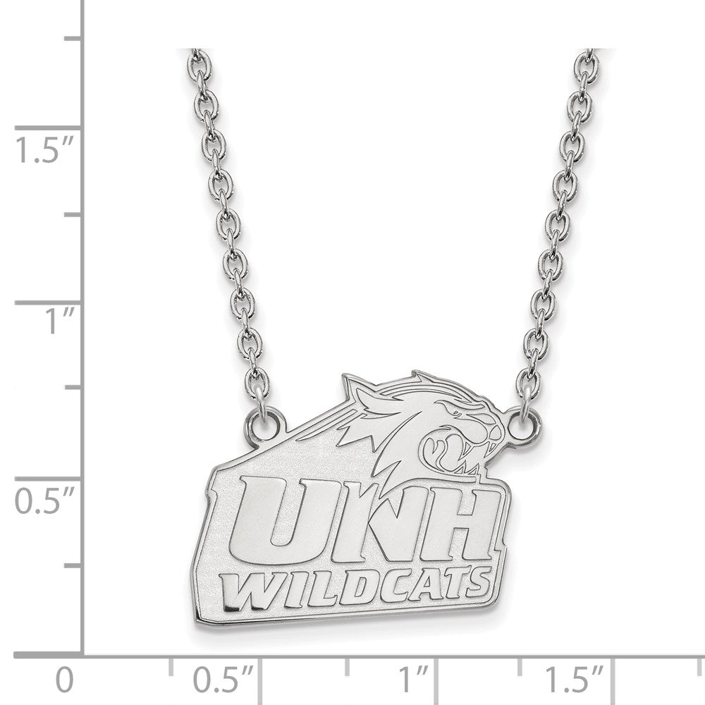 Alternate view of the 10k White Gold U of New Hampshire Large Pendant Necklace by The Black Bow Jewelry Co.