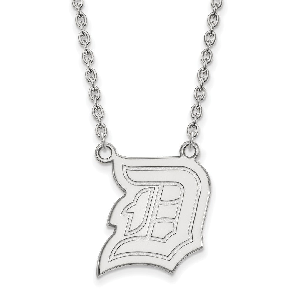 10k White Gold Duquesne U Large Pendant Necklace, Item N11637 by The Black Bow Jewelry Co.