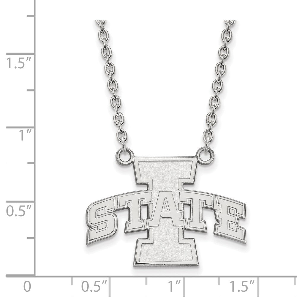 Alternate view of the 10k White Gold Iowa State &#39;I State&#39; Pendant Necklace by The Black Bow Jewelry Co.