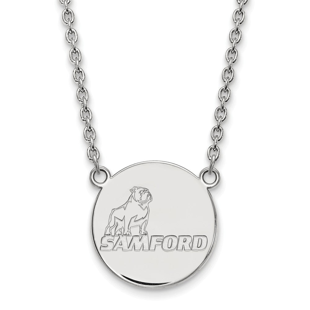 10k White Gold Samford U Large Pendant Necklace, Item N11656 by The Black Bow Jewelry Co.