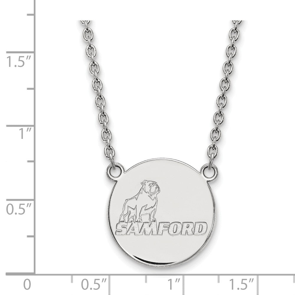 Alternate view of the 10k White Gold Samford U Large Pendant Necklace by The Black Bow Jewelry Co.