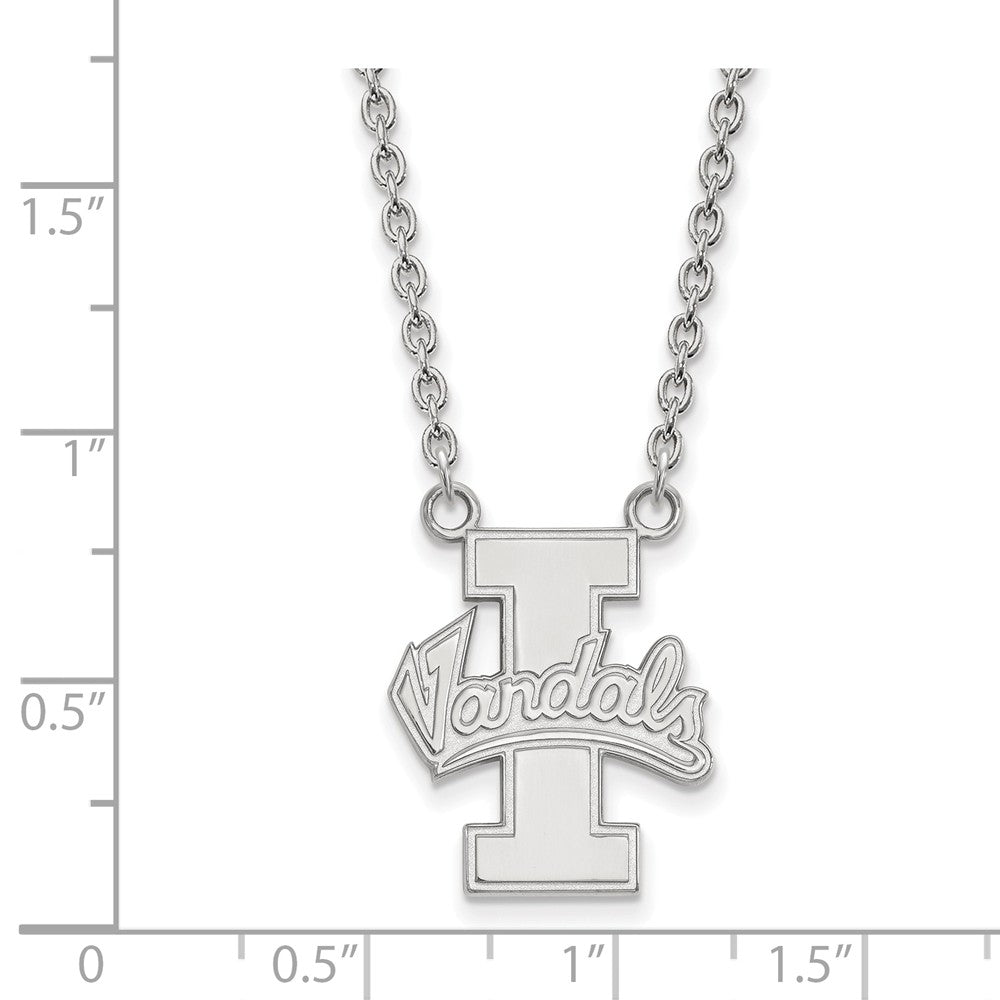 Alternate view of the 10k White Gold U of Idaho Large Pendant Necklace by The Black Bow Jewelry Co.