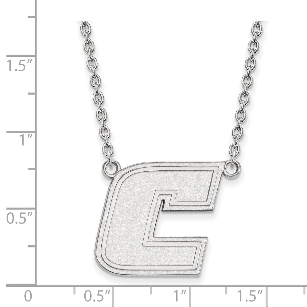 Alternate view of the 10k White Gold U of Tennessee at Chattanooga LG Initial C Necklace by The Black Bow Jewelry Co.