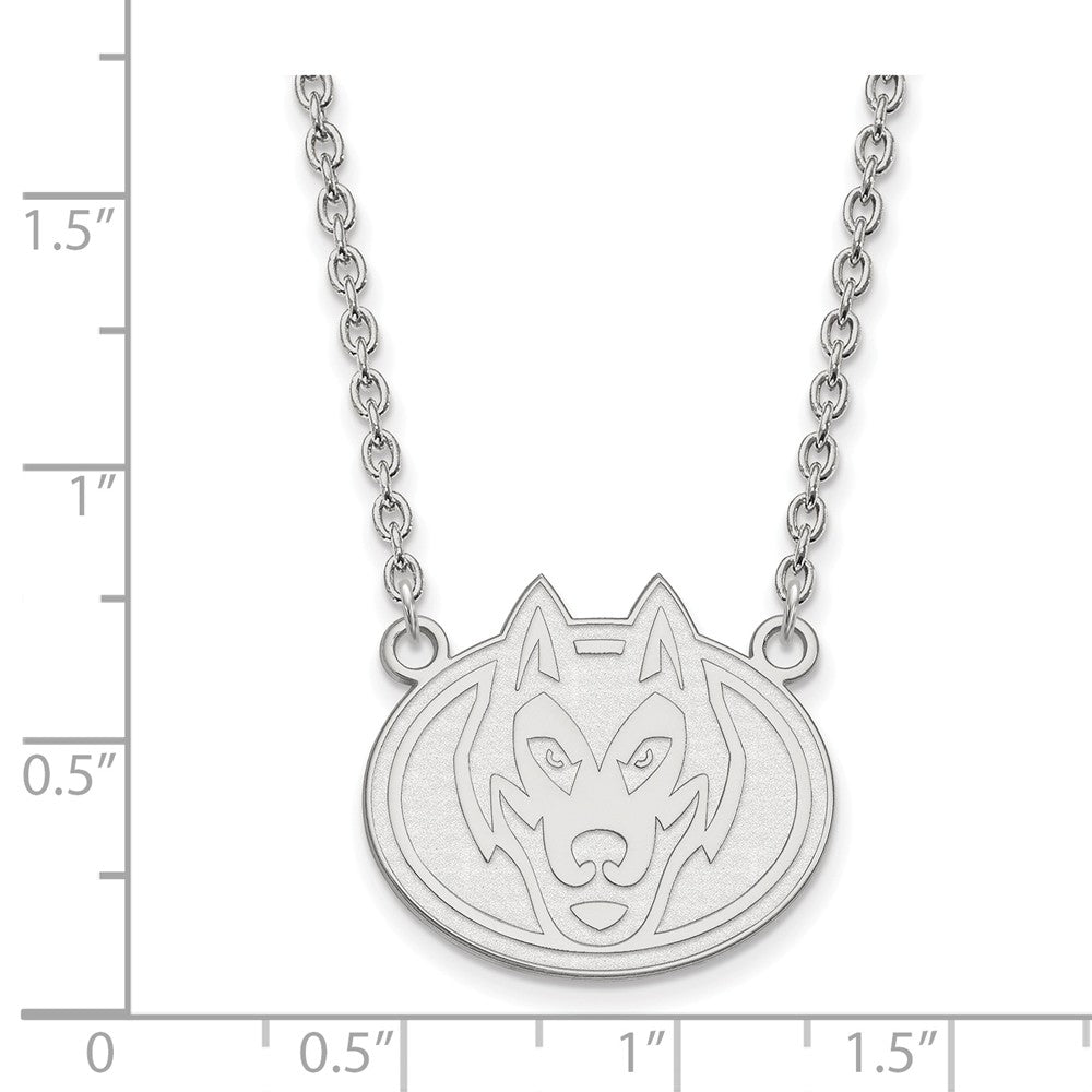 Alternate view of the 10k White Gold St. Cloud State Large Pendant Necklace by The Black Bow Jewelry Co.
