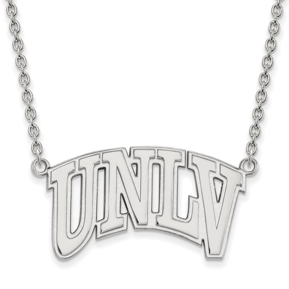 10k White Gold U of Nevada Las Vegas Large Pendant Necklace, Item N11670 by The Black Bow Jewelry Co.