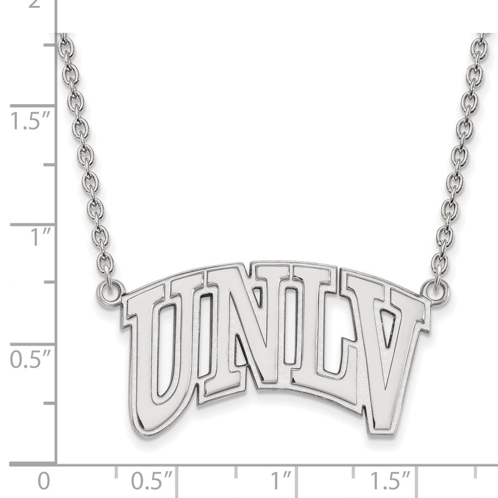 Alternate view of the 10k White Gold U of Nevada Las Vegas Large Pendant Necklace by The Black Bow Jewelry Co.