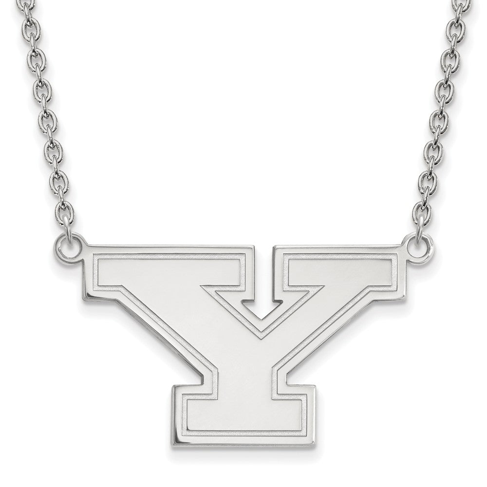10k White Gold Youngstown State Large Initial Y Necklace, 18 Inch, Item N11675 by The Black Bow Jewelry Co.