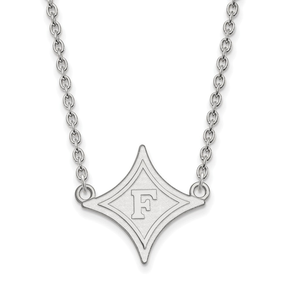 10k White Gold Furman U Large Pendant Necklace, Item N11680 by The Black Bow Jewelry Co.