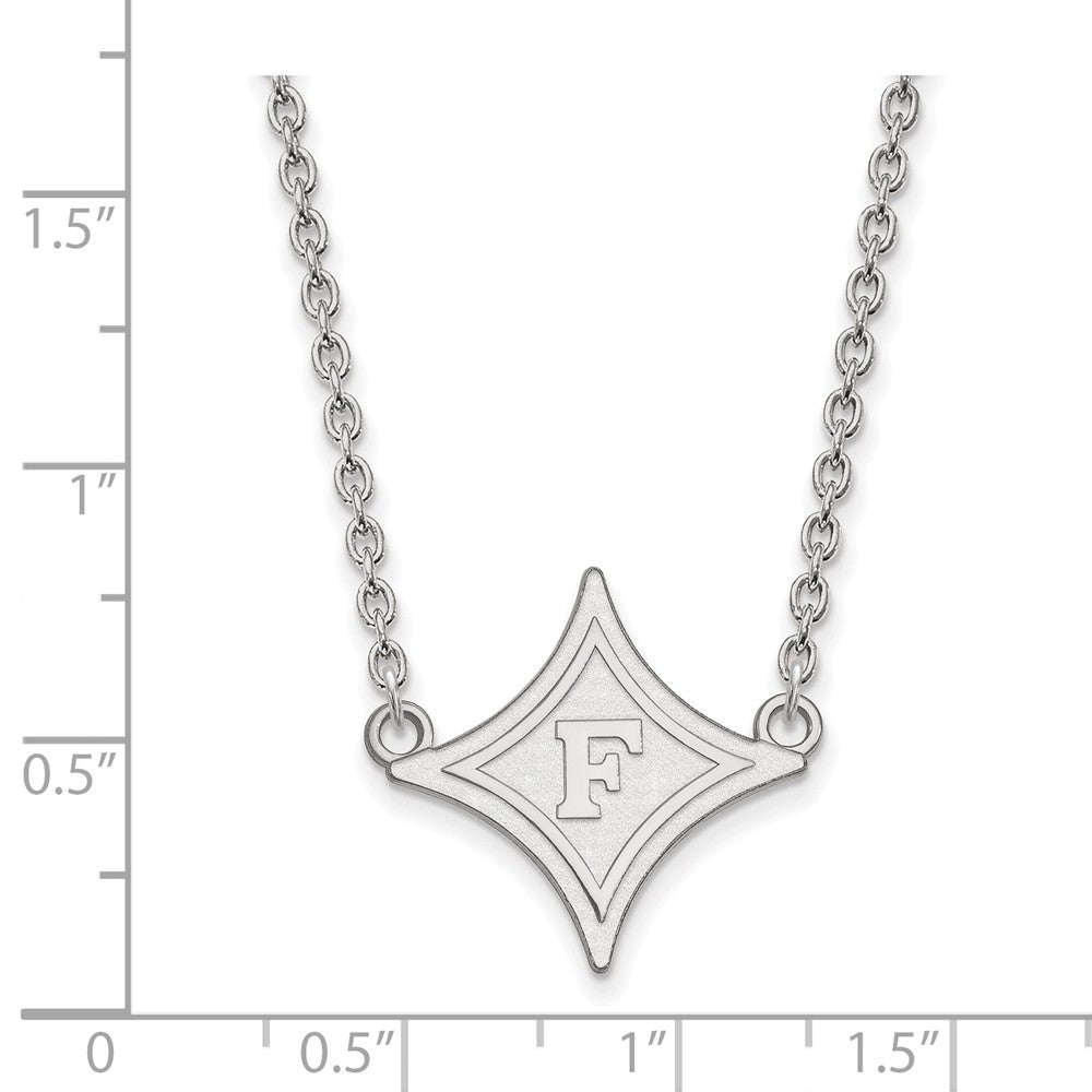 Alternate view of the 10k White Gold Furman U Large Pendant Necklace by The Black Bow Jewelry Co.