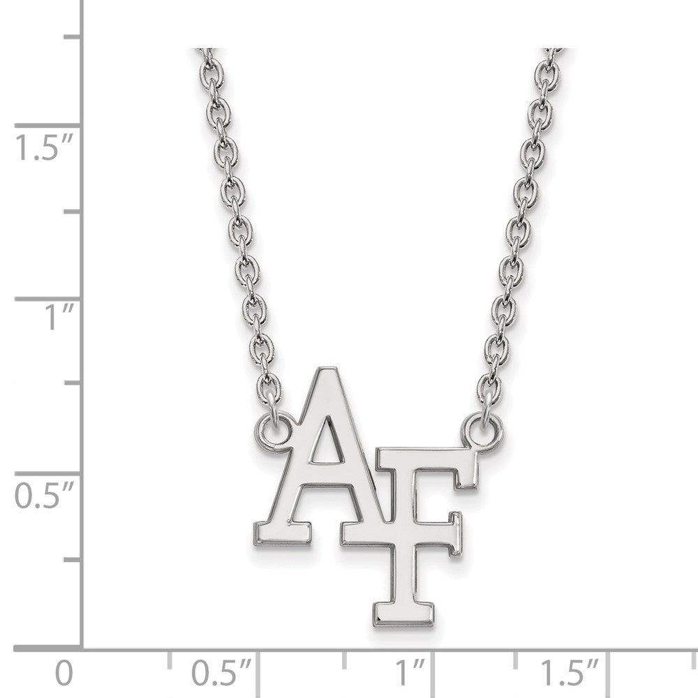 Alternate view of the 10k White Gold Air Force Academy Large Pendant Necklace by The Black Bow Jewelry Co.