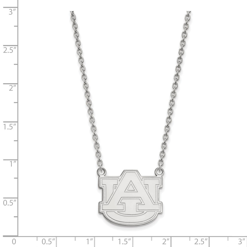 Alternate view of the 10k White Gold Auburn U Large &#39;AU&#39; Pendant Necklace by The Black Bow Jewelry Co.