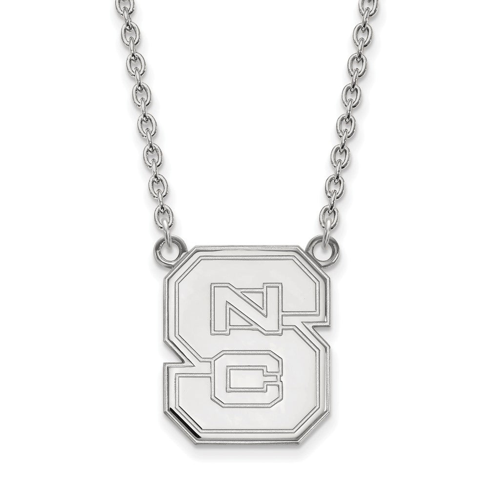 10k White Gold North Carolina Large &#39;NCS&#39; Pendant Necklace, Item N11746 by The Black Bow Jewelry Co.