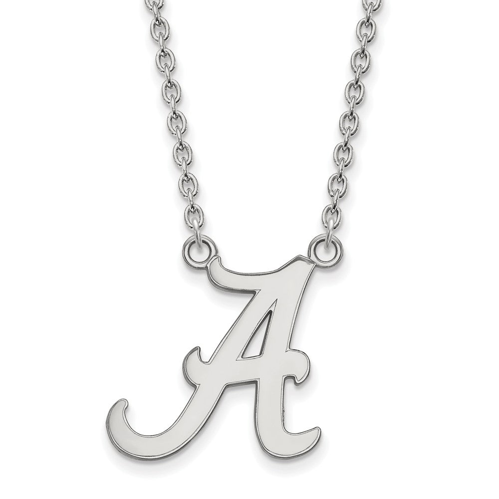 10k White Gold U of Alabama Large Initial A Pendant Necklace, Item N11749 by The Black Bow Jewelry Co.