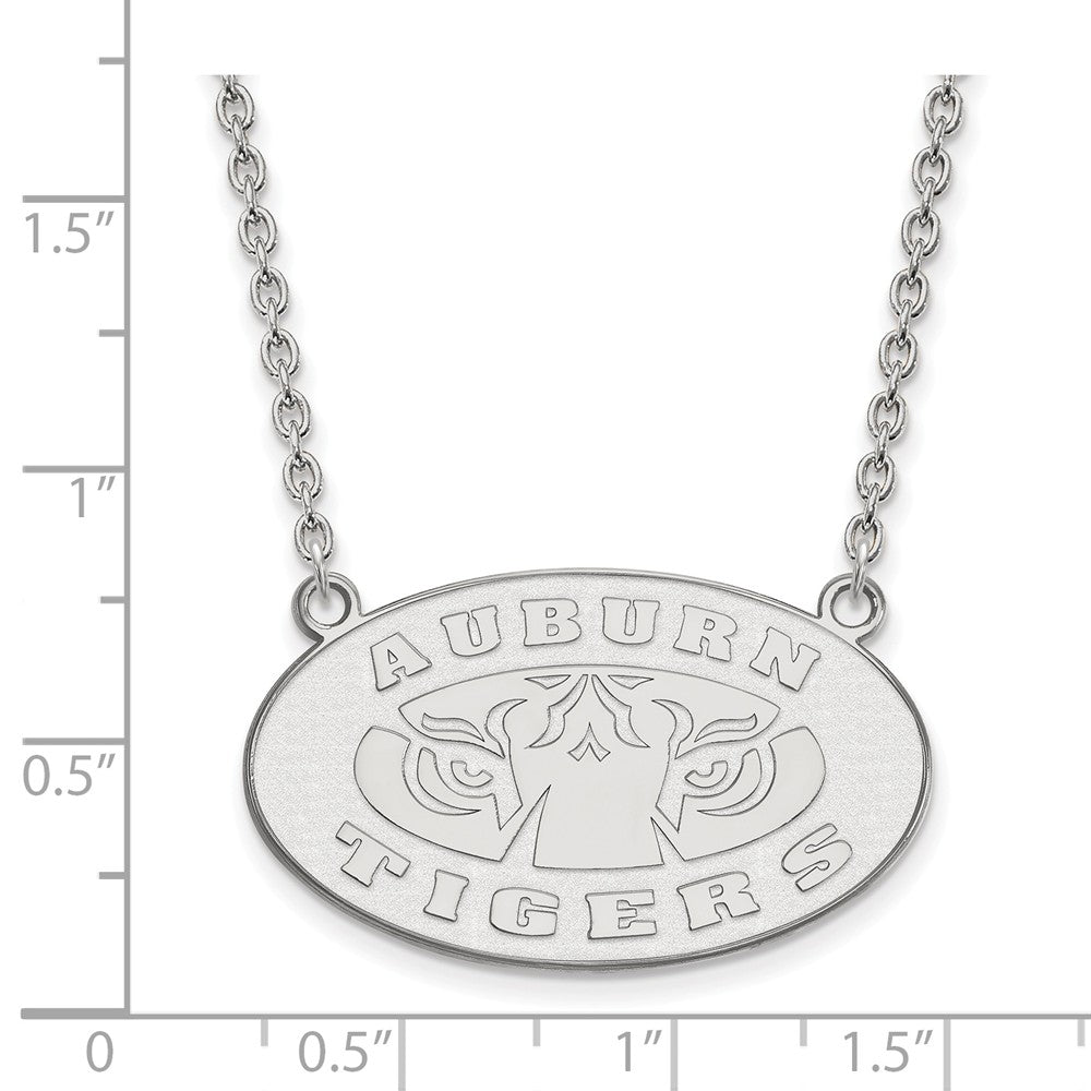 Alternate view of the 10k White Gold Auburn U Large Pendant Necklace by The Black Bow Jewelry Co.