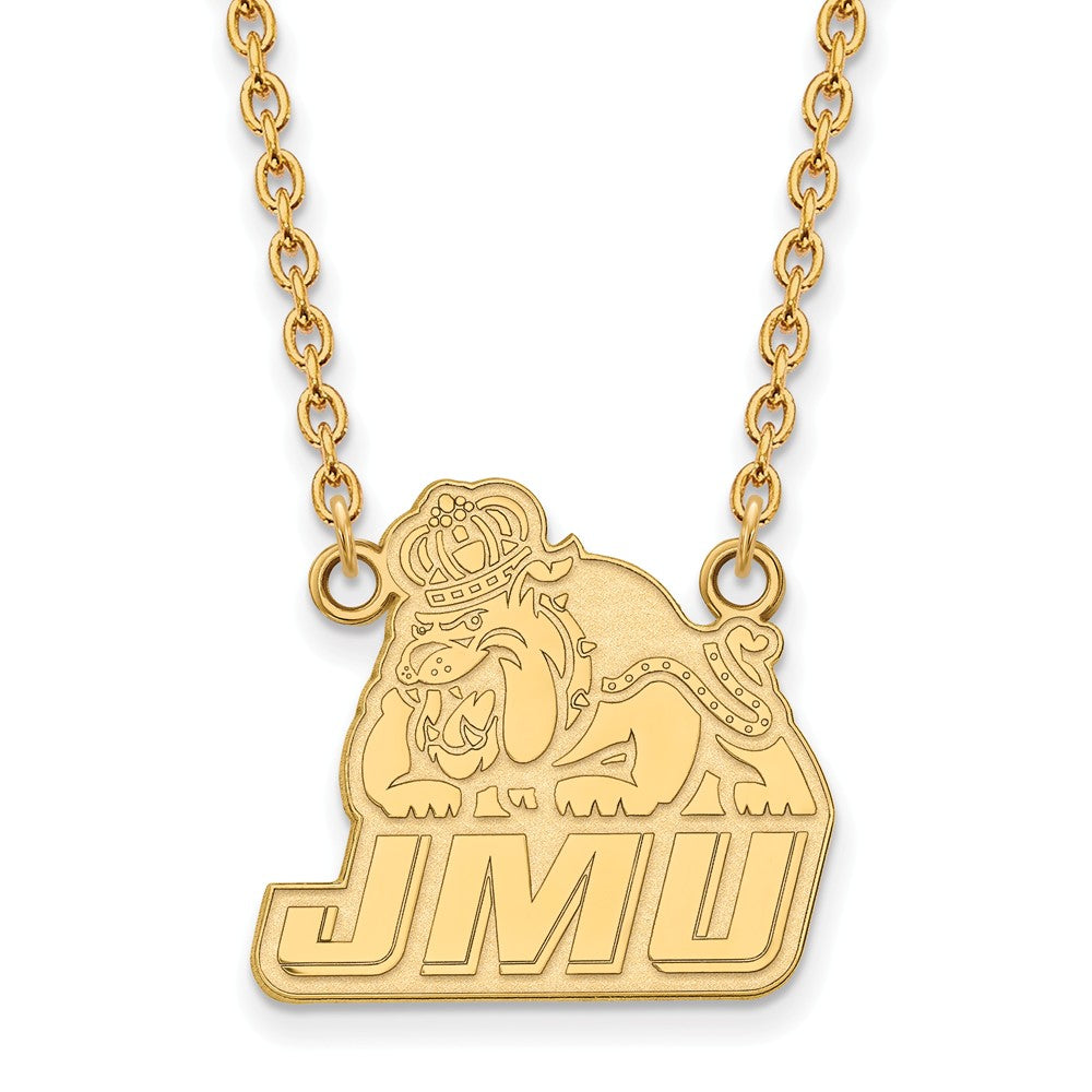 10k Yellow Gold James Madison U Large Pendant Necklace, Item N11820 by The Black Bow Jewelry Co.