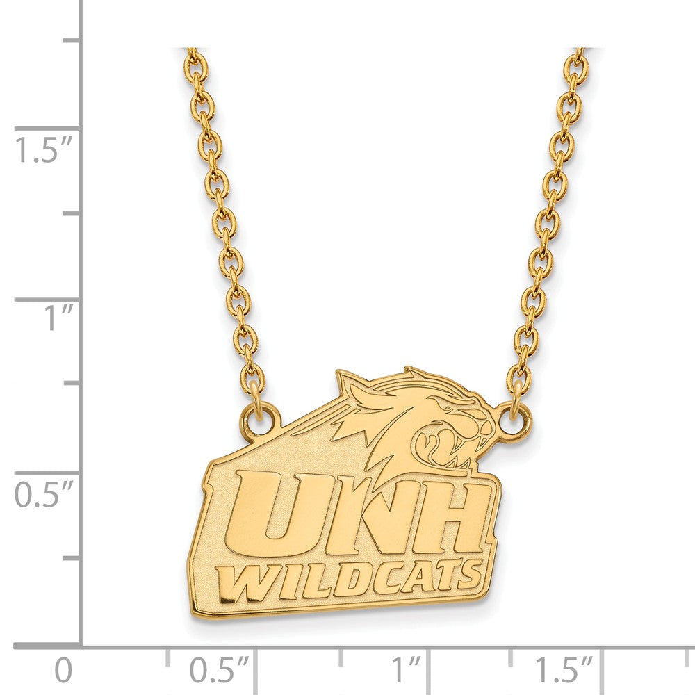 Alternate view of the 10k Yellow Gold U of New Hampshire Large Pendant Necklace by The Black Bow Jewelry Co.