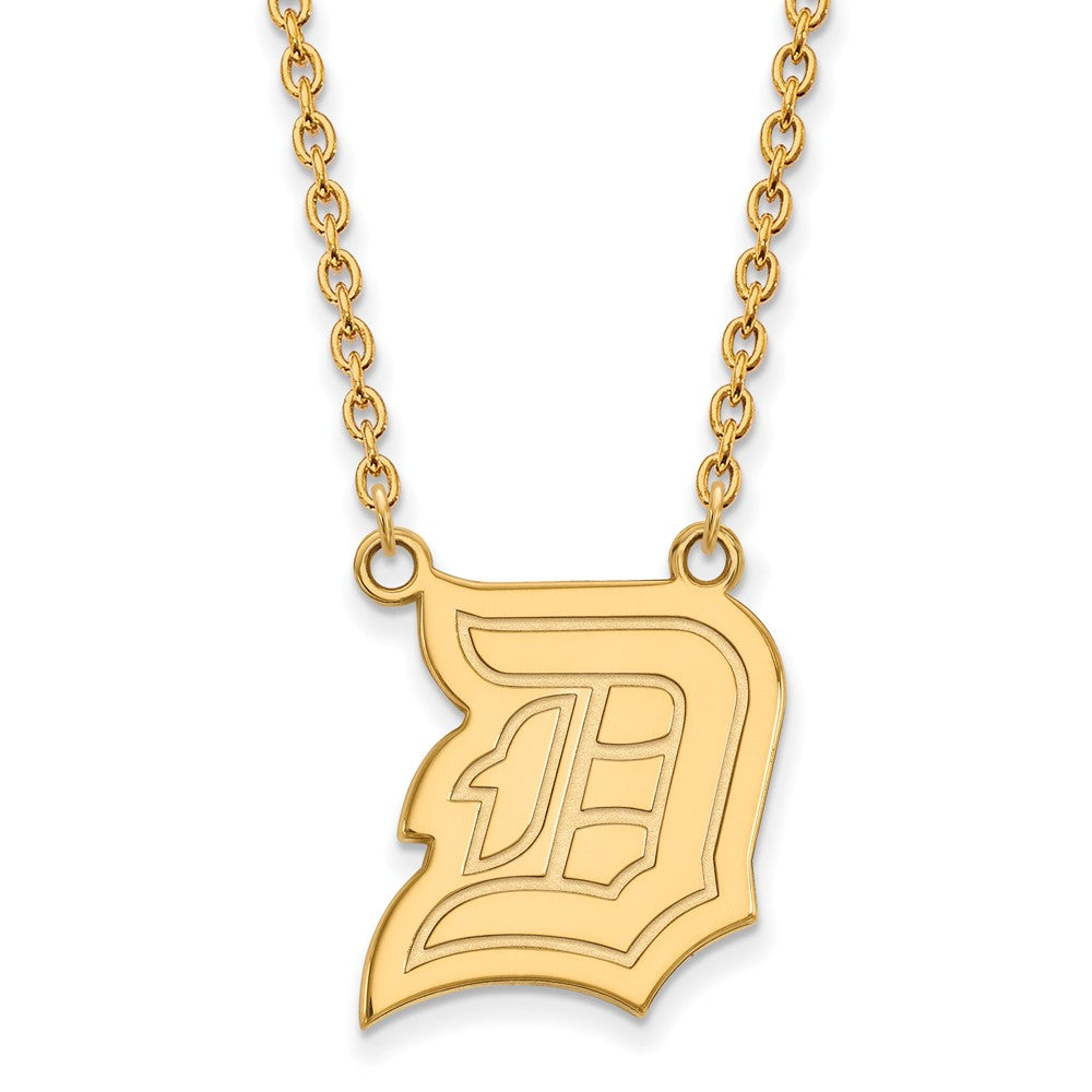 10k Yellow Gold Duquesne U Large Pendant Necklace, Item N11825 by The Black Bow Jewelry Co.