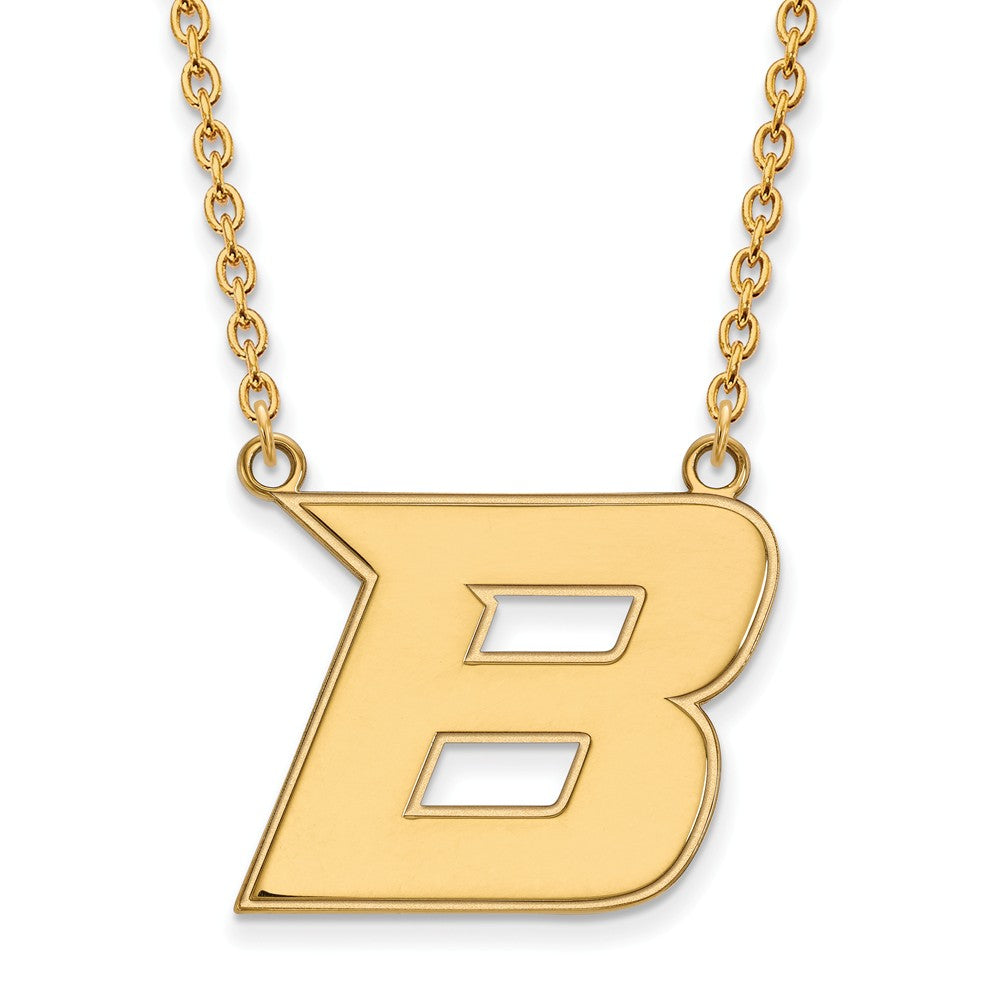 10k Yellow Gold Boise State Large Initial B Pendant Necklace, 18 Inch, Item N11835 by The Black Bow Jewelry Co.