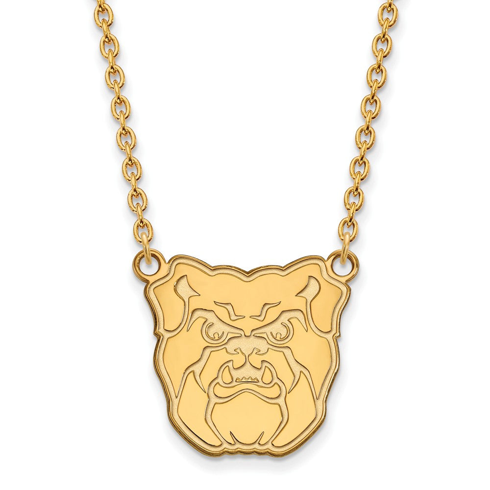 10k Yellow Gold Butler U Large Bulldog Pendant Necklace, Item N11836 by The Black Bow Jewelry Co.