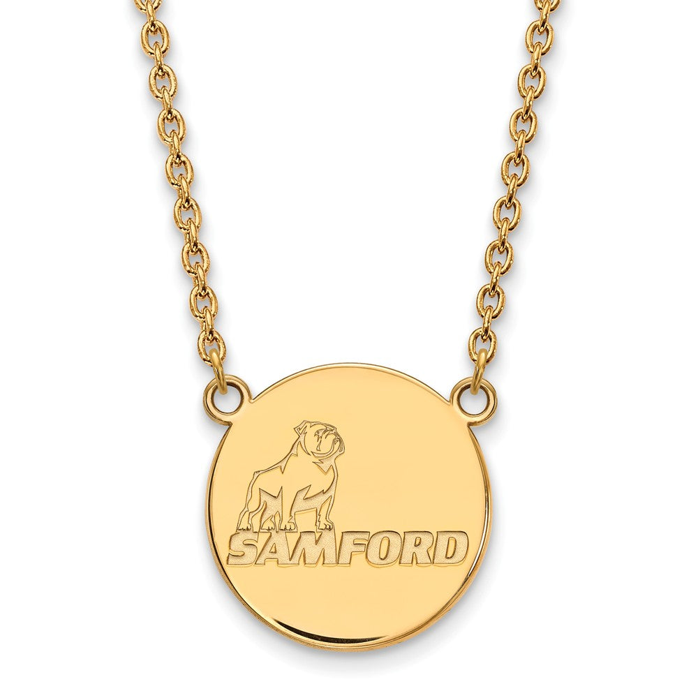 10k Yellow Gold Samford U Large Pendant Necklace, Item N11844 by The Black Bow Jewelry Co.