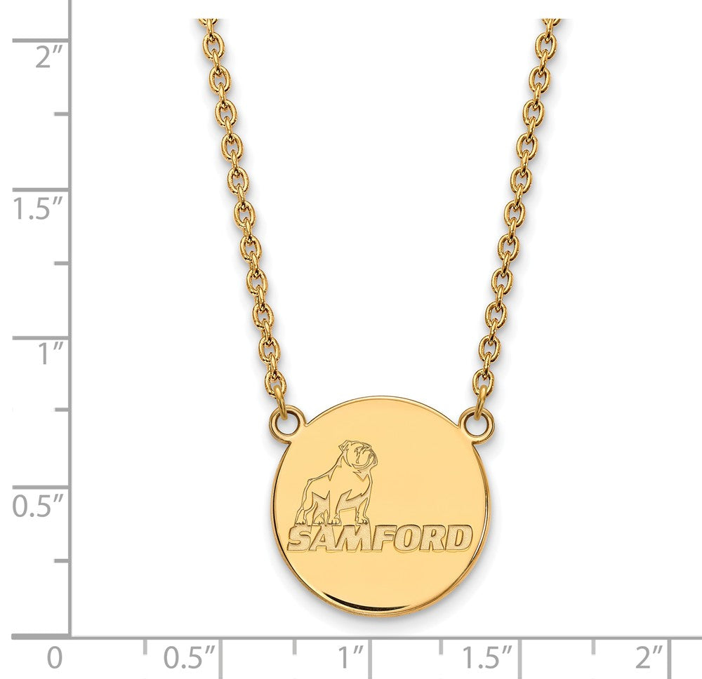 Alternate view of the 10k Yellow Gold Samford U Large Pendant Necklace by The Black Bow Jewelry Co.