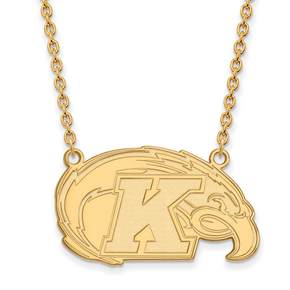 10k Yellow Gold Kent State Large Pendant Necklace, Item N11855 by The Black Bow Jewelry Co.